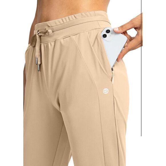 NEW Joggers Pants Zipper Pockets High Waisted Athletic Tapered S - Picture 4 of 8